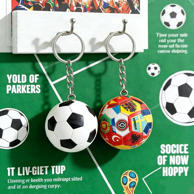 2PCS 2026 World Cup Soccer Ball Keychain Set