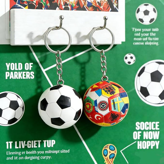 2PCS 2026 World Cup Soccer Ball Keychain Set