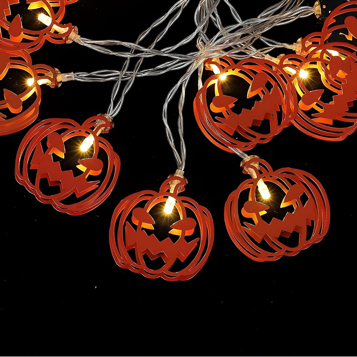 Metal Jack-O-Lantern Pumpkin String Lights, 2 m - image 2