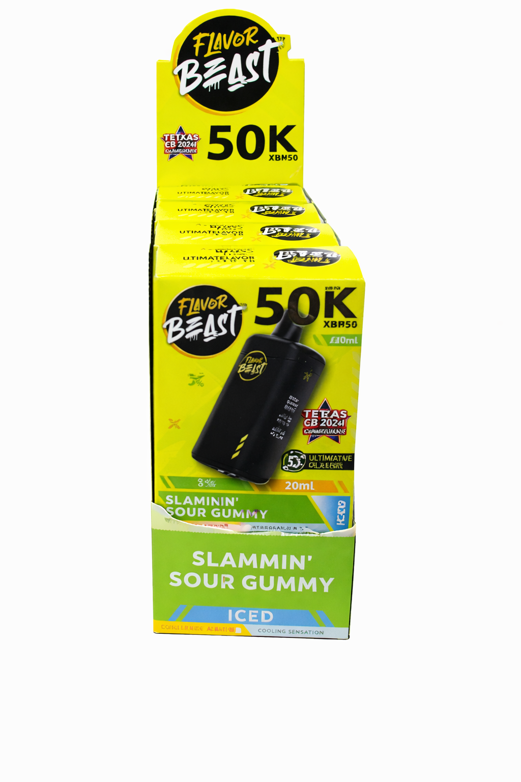 Flavor Beast iced disposable vapes Slammin sour gummy
