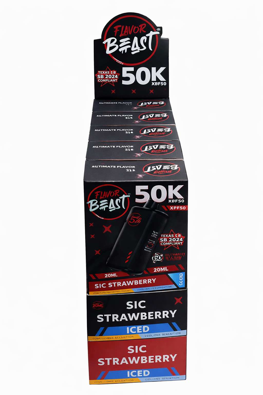 Flavor Beast iced disposable vapes Sic strawberry