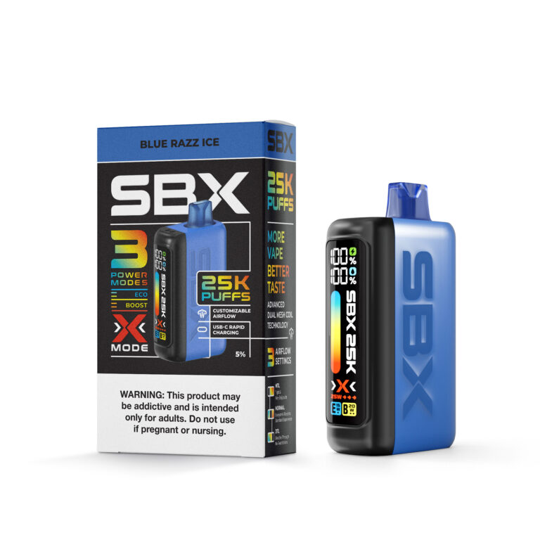 SBX disposable vapes Blue Razz Ice