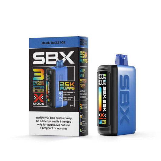 SBX disposable vapes Blue Razz Ice