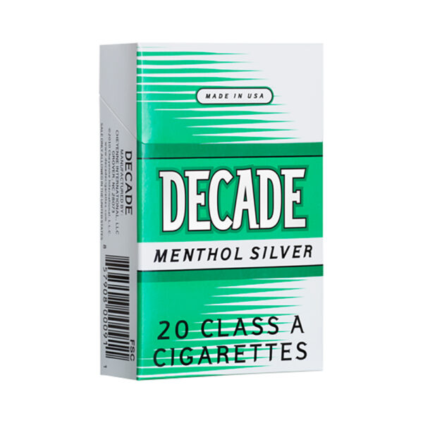 Decade menthol silver king box
