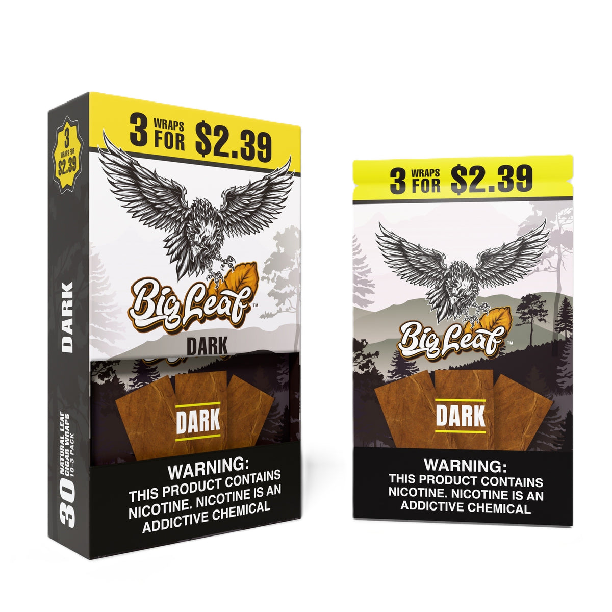 BIG LEAF BLUE N YELLOW WRAPS 10/3PK