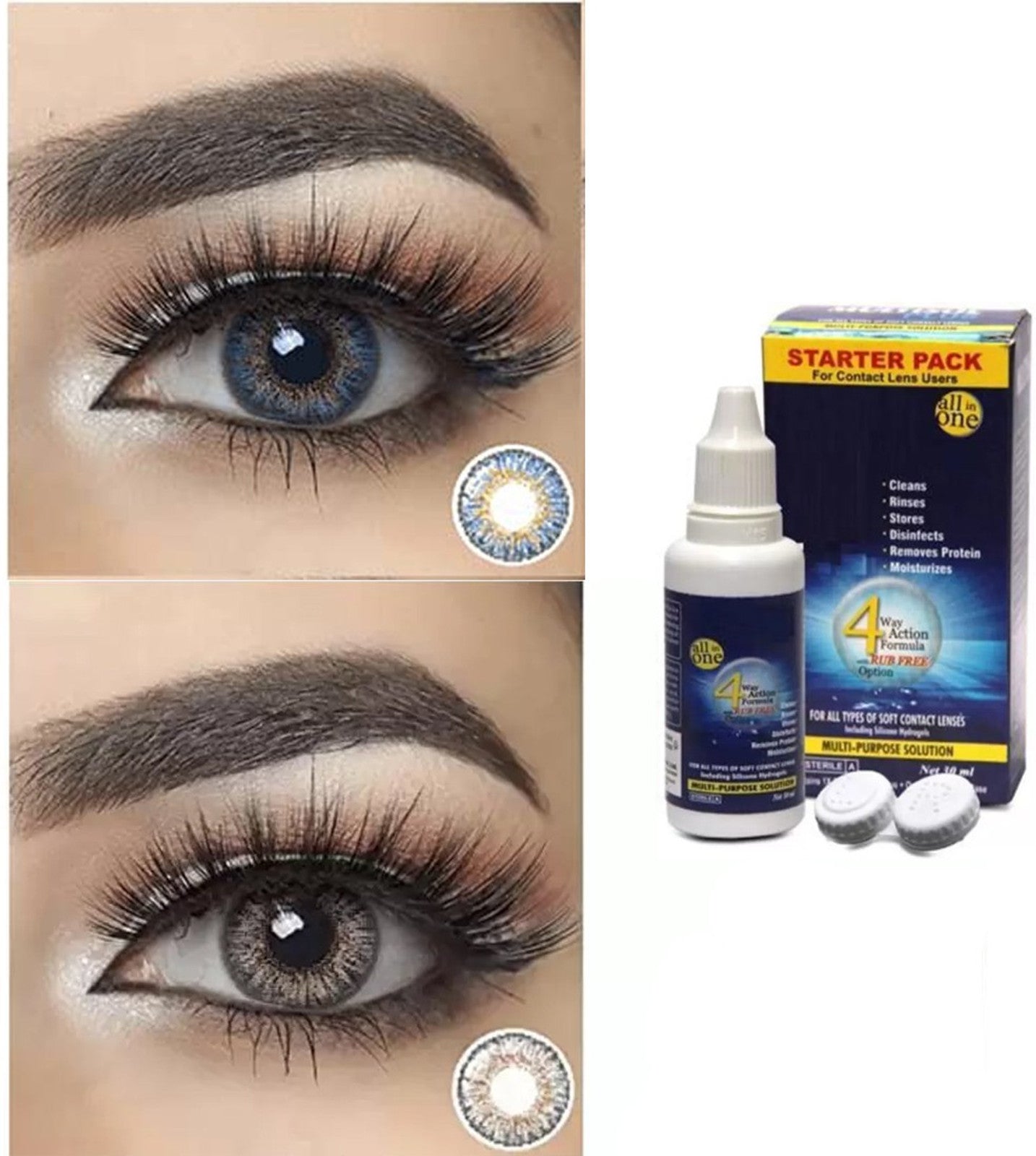 Roseleaf Monthly Disposable Colored Contact Lenses 0.00 Power