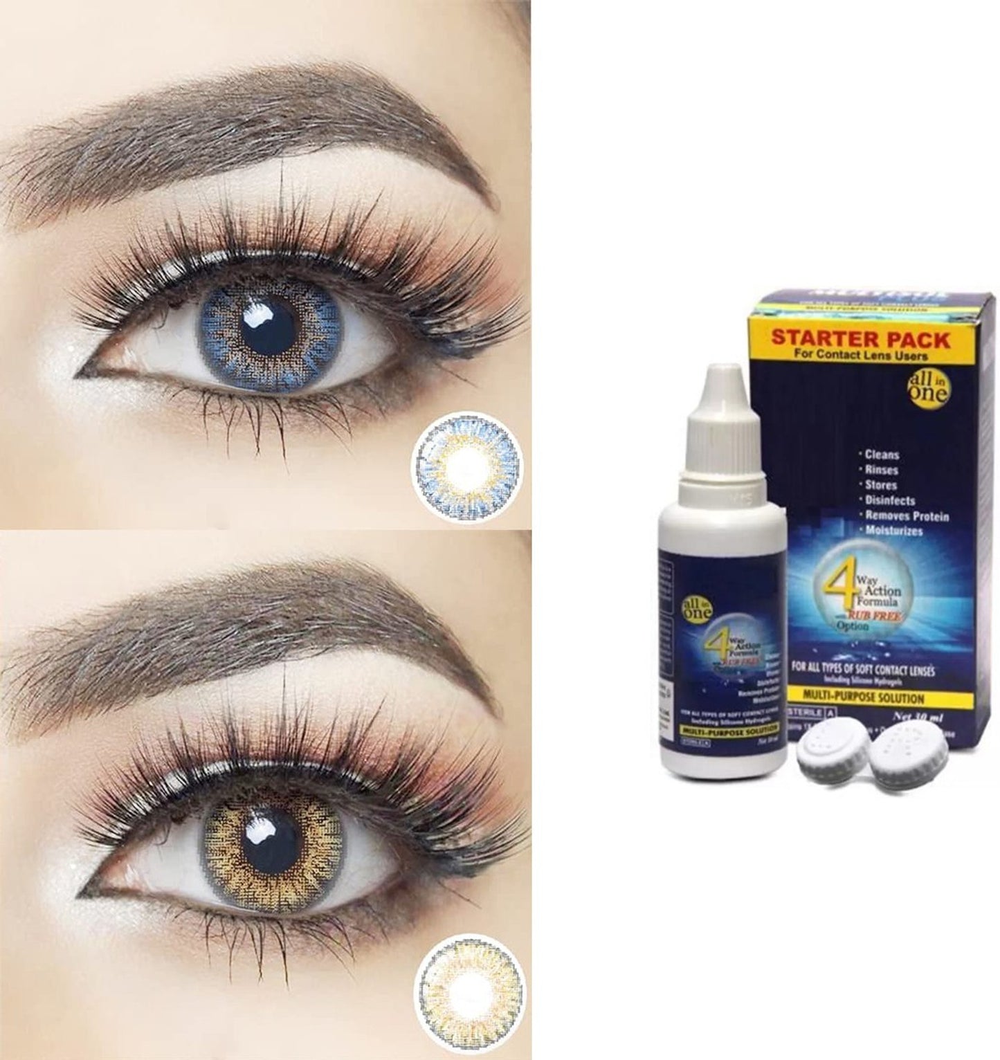 Roseleaf Monthly Disposable Colored Contact Lenses 0.00 Power