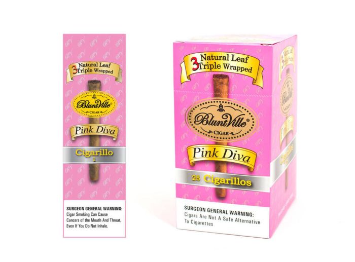 Bluntville Natural Leaf Triple Wrapped Pink Diva