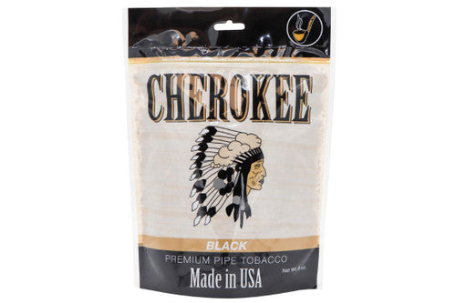 Cherokee 8oz black pipe tobacco bag
