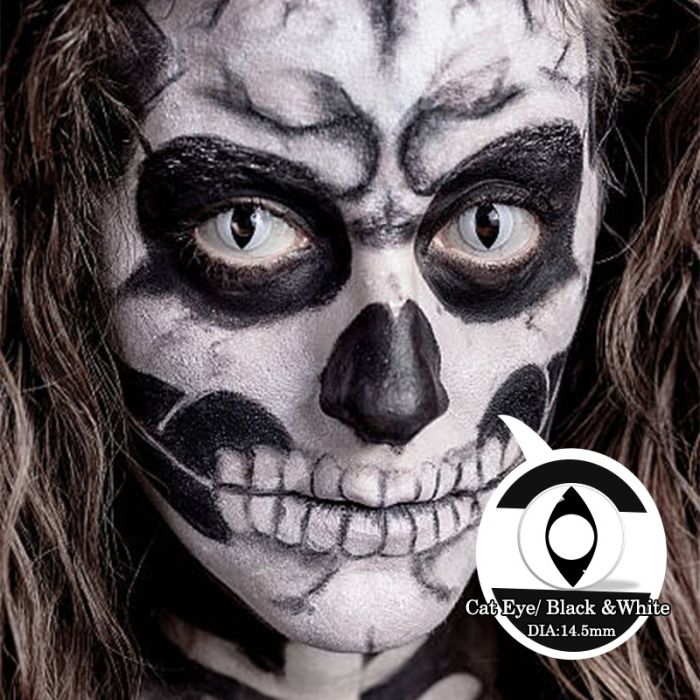 Cat Eye Black and White Contact lens
