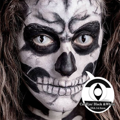 Cat Eye Black and White Contact lens