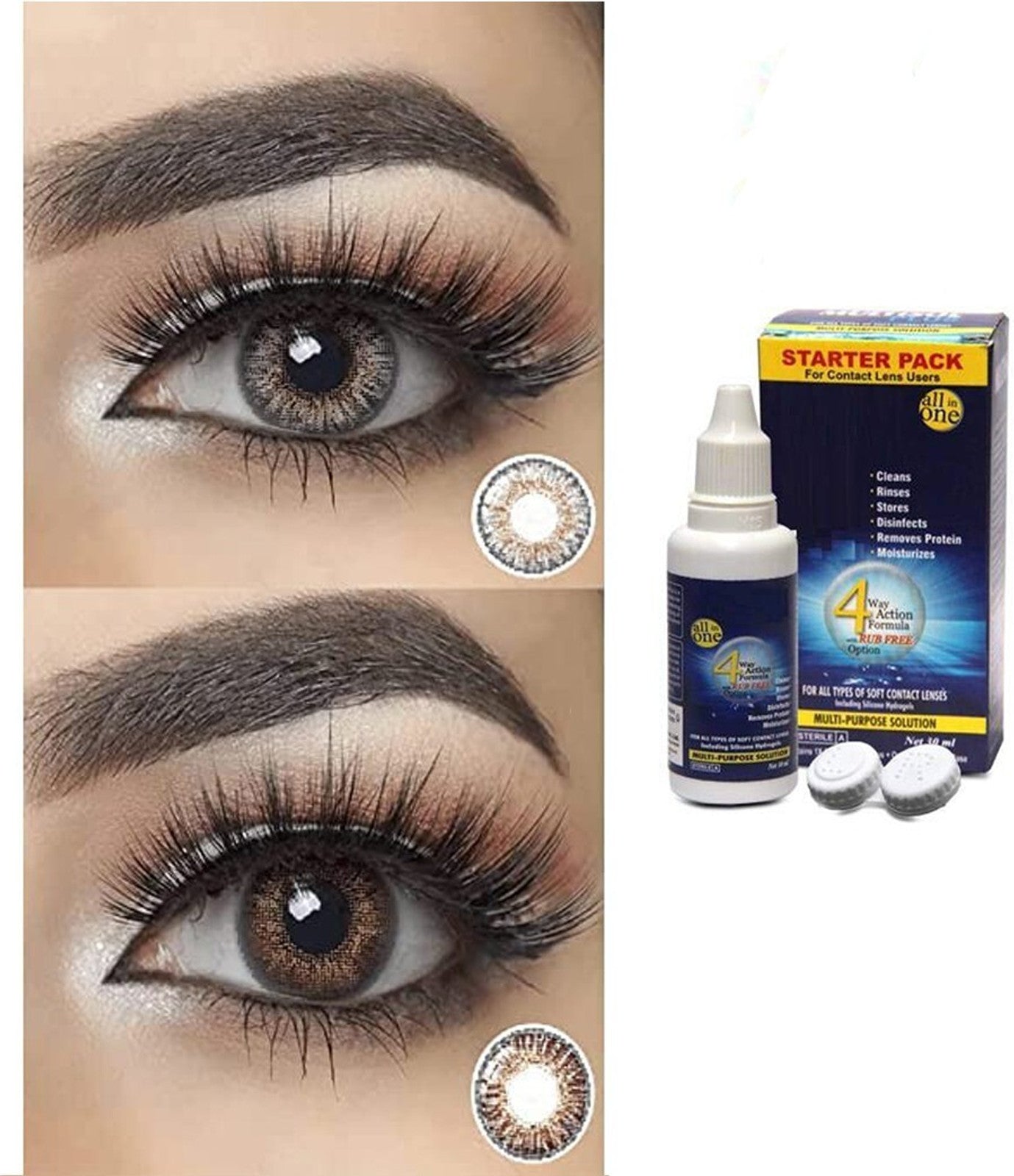 Roseleaf Monthly Disposable Colored Contact Lenses 0.00 Power