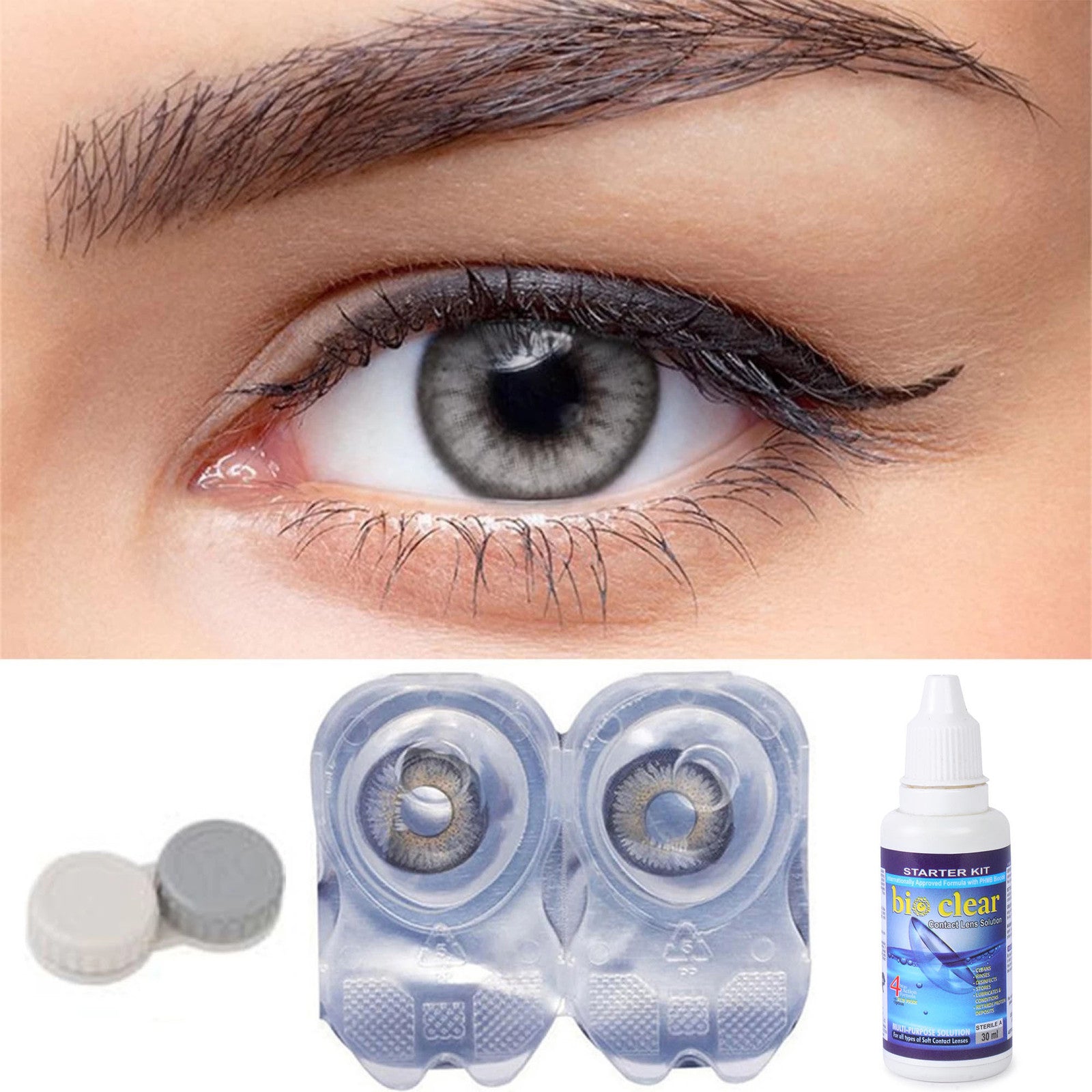 Freddy Monthly Disposable Grey Contact Lenses