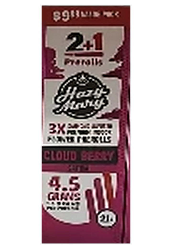 Hazy Mary THCP Prerolls 4.5G 3PK, 10CT - Cloud Berry, box front