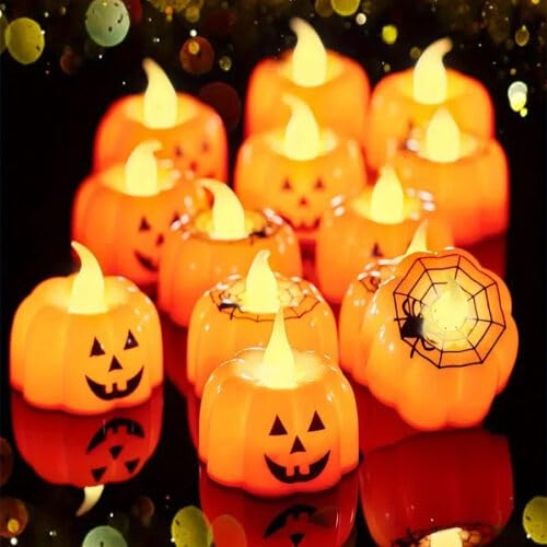 Jack-O-Lantern LED Pumpkin Tealights, Pack of 3 - image 1