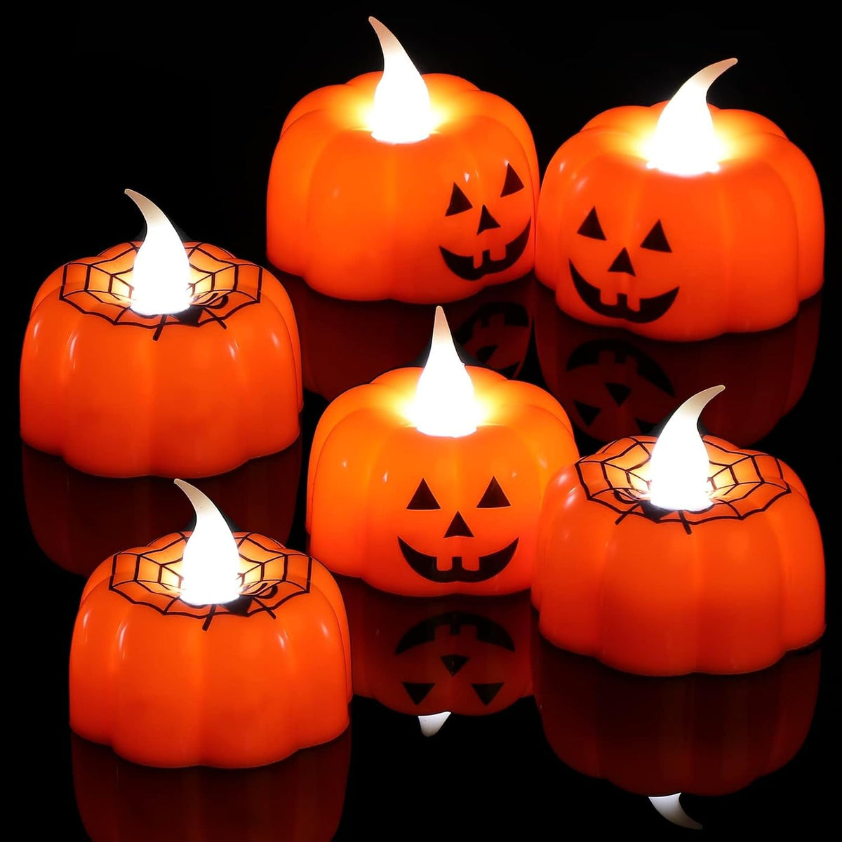 Jack-O-Lantern LED Pumpkin Tealights, Pack of 3 - image 3