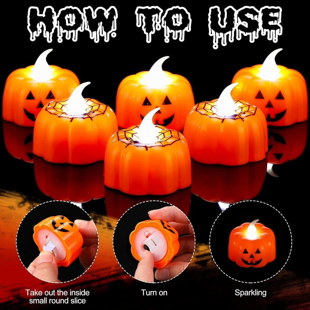 Jack-O-Lantern LED Pumpkin Tealights, Pack of 3 - image 6