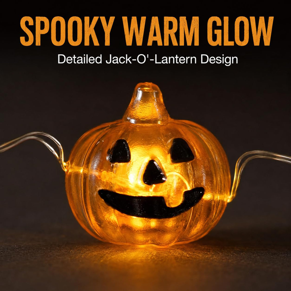 Halloween Pumpkin LED String Lights, 6 ft - image 2