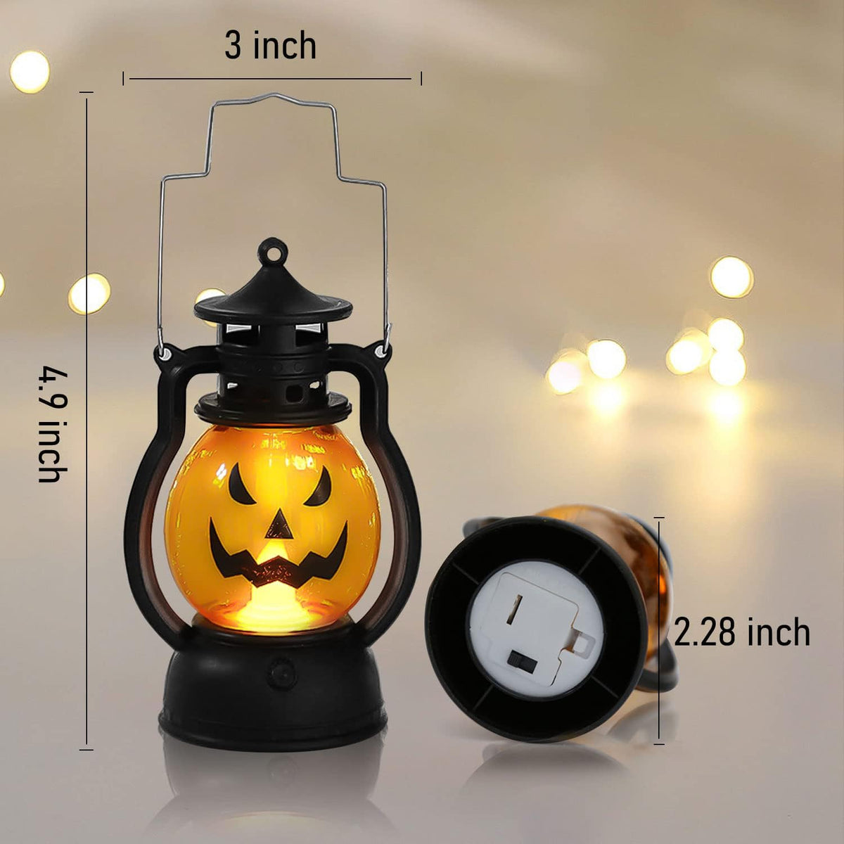 Halloween Pumpkin Lantern with Flickering LED, 1 Piece - image 2