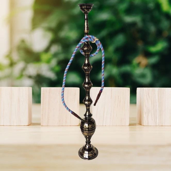 Large Black Brass Hookah