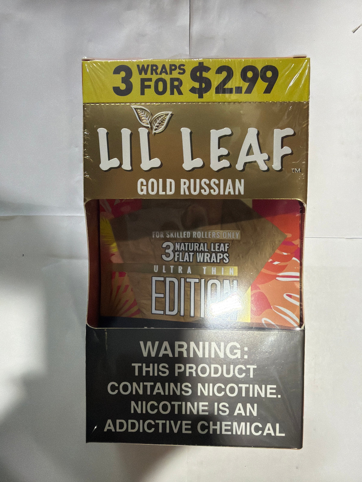 Lil Leaf Gold Russian Wraps 10/3PK pack front