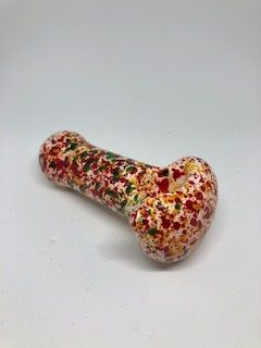 3 Marble Speckled Glass Hand Smoking Pipe