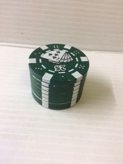 Poker Chip 3 part metal spice grinder