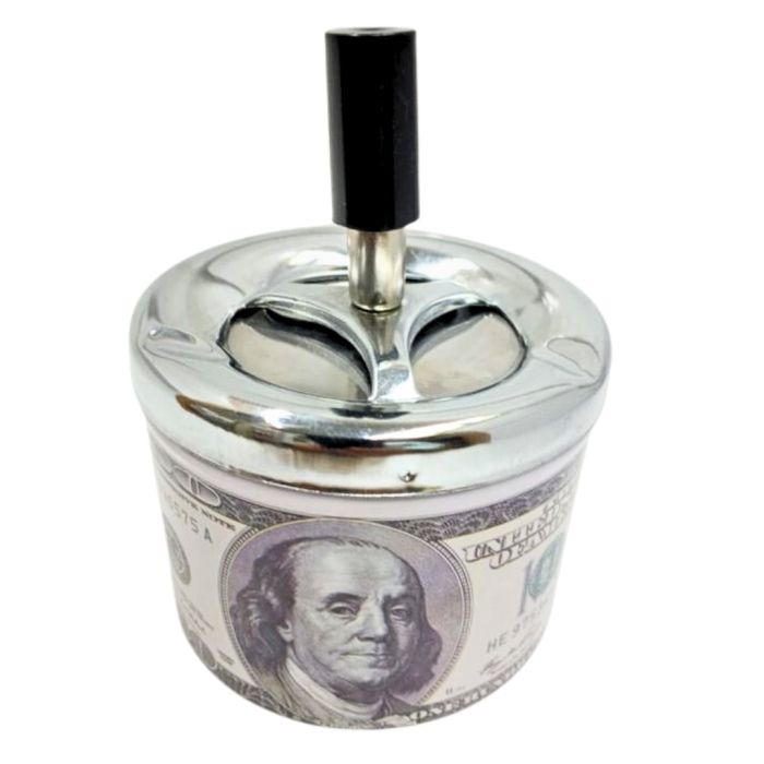 Push Down Ashtray 100 Dollar Sign