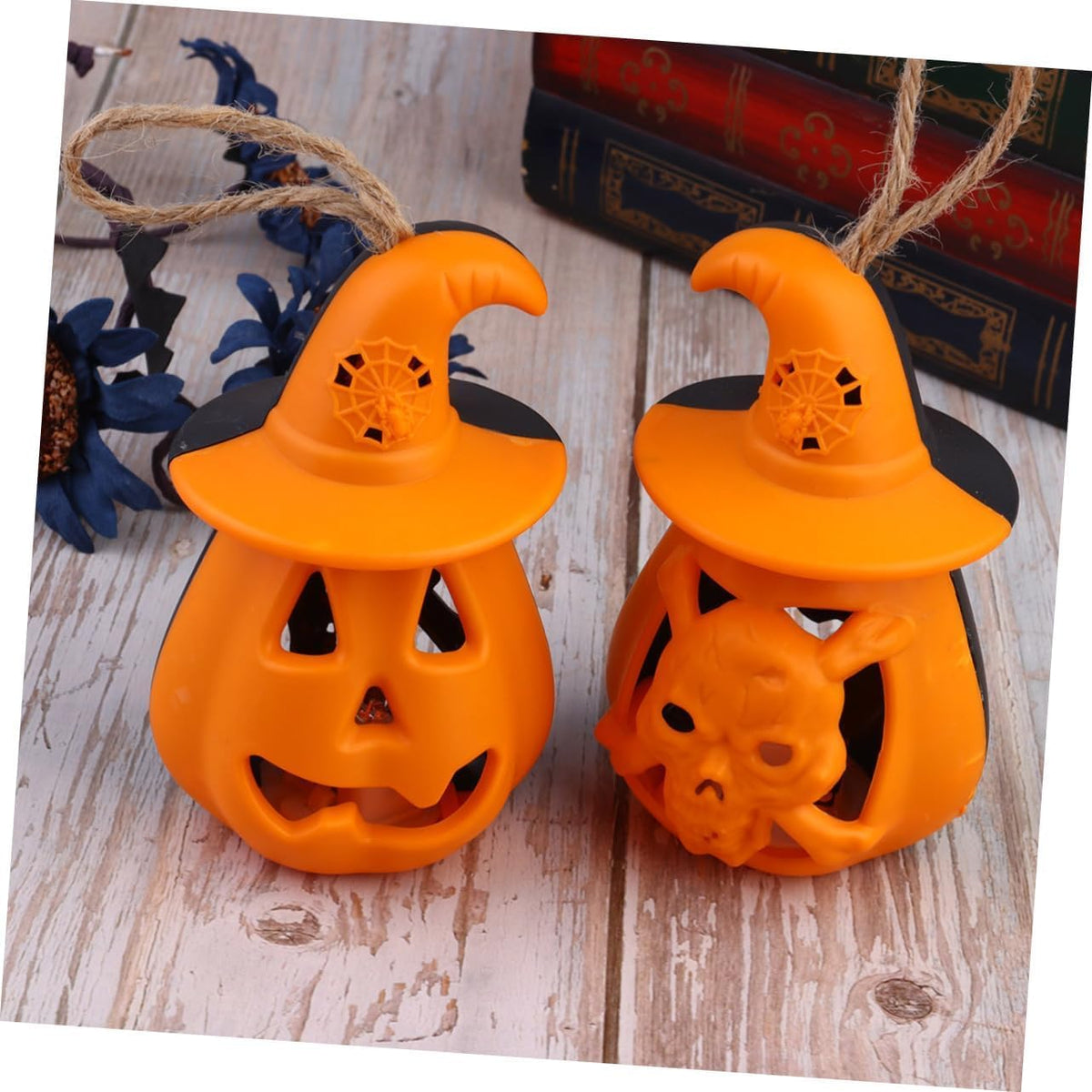 Halloween Pumpkin LED Lights, Flameless, Pack of 2 - image 2