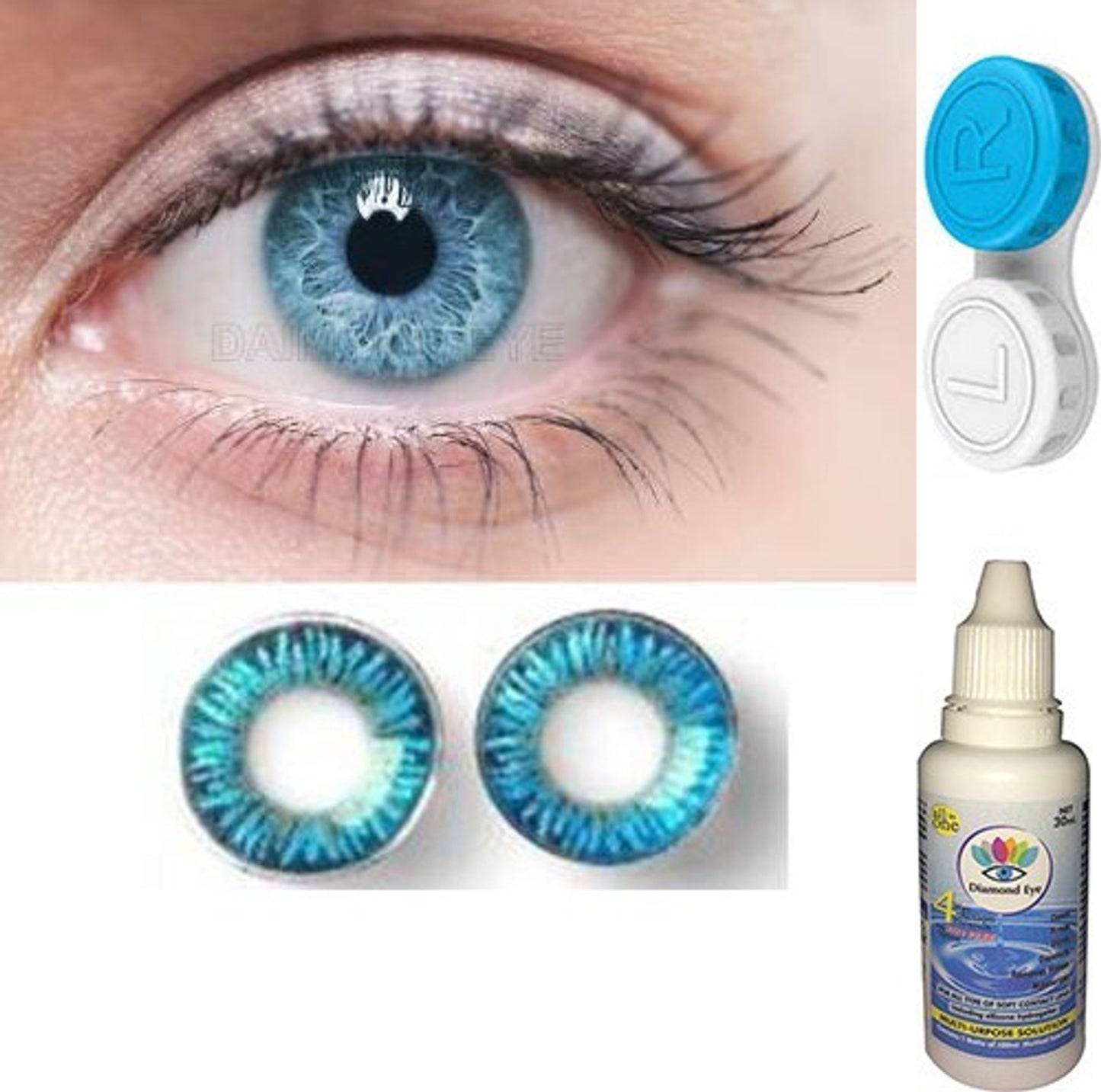 Royal Empire Sky Blue Weekly Disposable Colored Contact Lenses