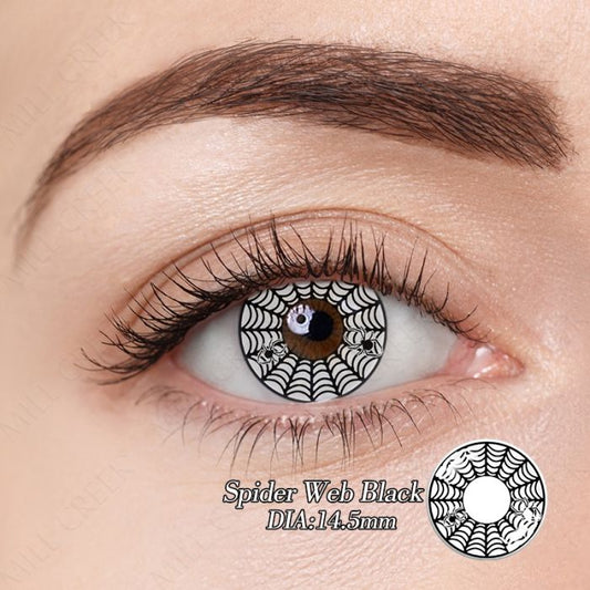 Halloween Spider Black Web contact lenses