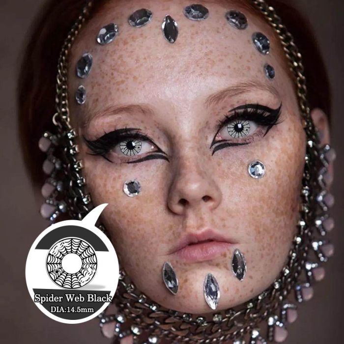 Halloween Spider Black Web contact lenses