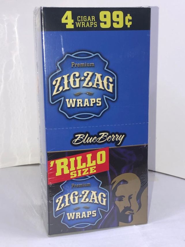 Zig Zag Rillo Sized Blue Berry Cigar Wraps 