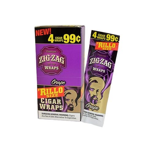 Zig Zag Rillo Sized Grape Cigar Wraps 