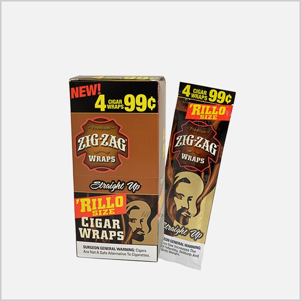 Zig Zag Rillo Size Straight Up Cigar Wraps 60CT