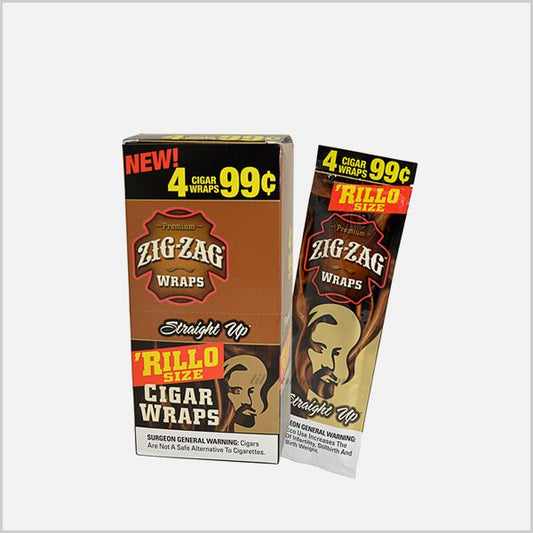 Zig Zag Rillo Size Straight Up Cigar Wraps 60CT