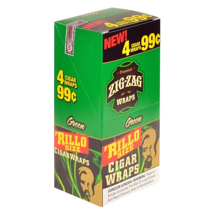 Zig Zag Rillo Size Cigar Wraps Green