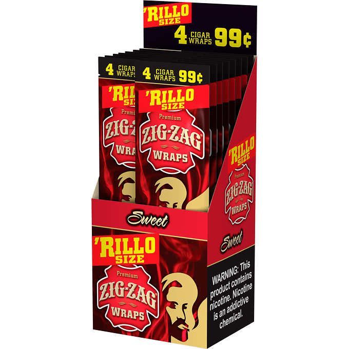 Zig Zag Rillo Size Cigar Wraps Sweet