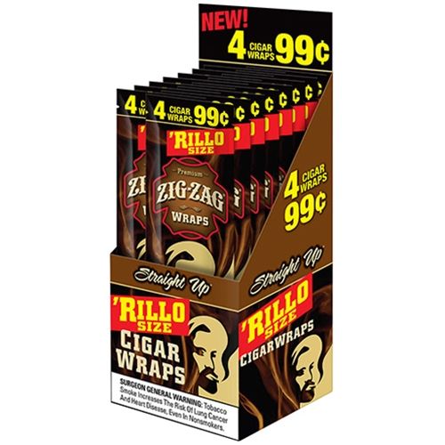 Zig Zag Rillo Size Straight Up Cigar Wraps 60CT