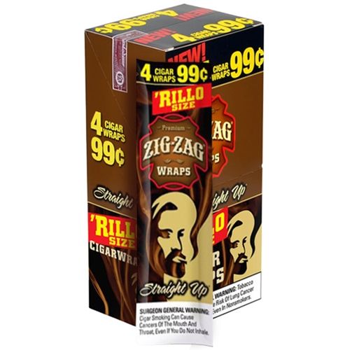Zig Zag Rillo Size Straight Up Cigar Wraps 60CT
